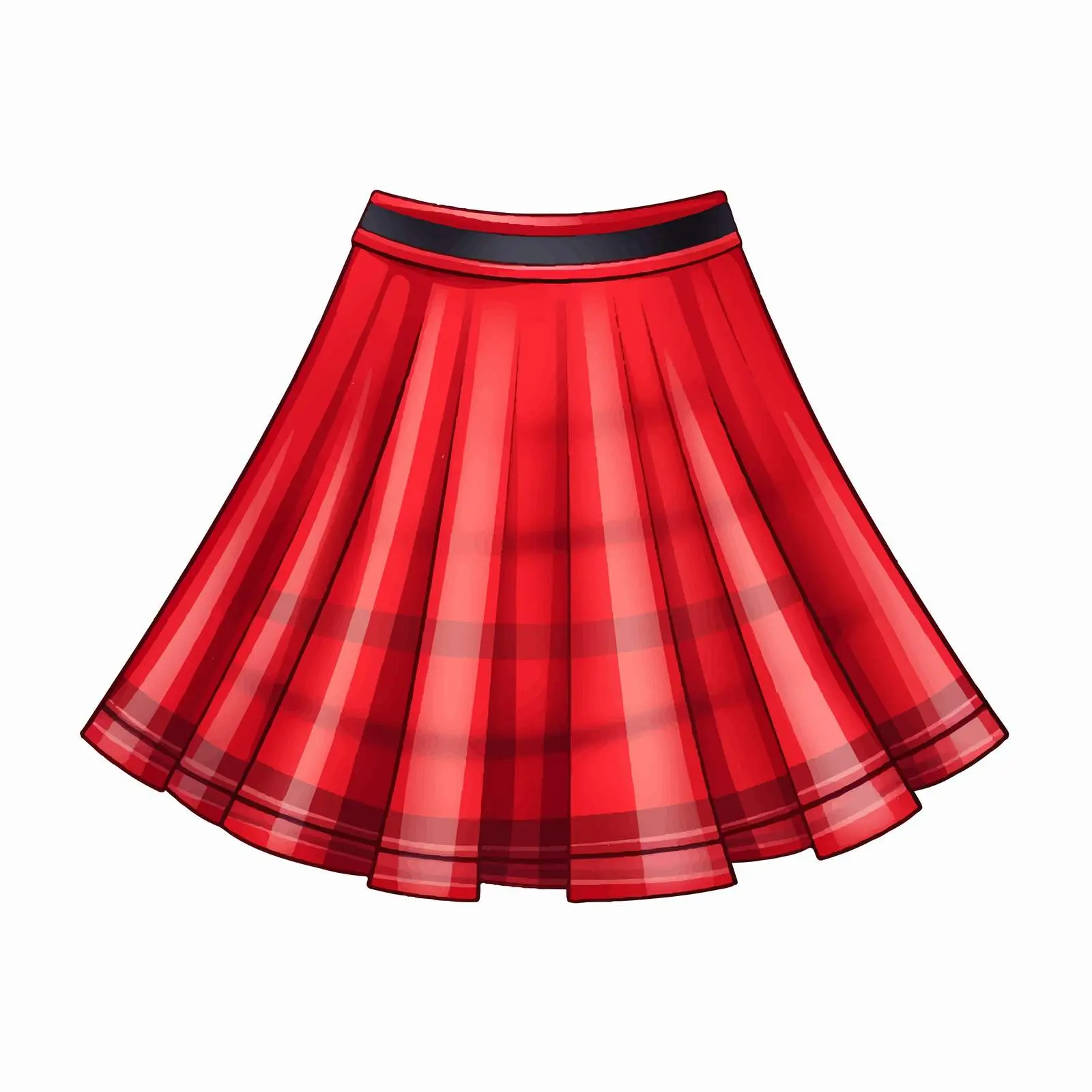 Top View Skirt Vector Illustration on White Background — free download from Dotvec