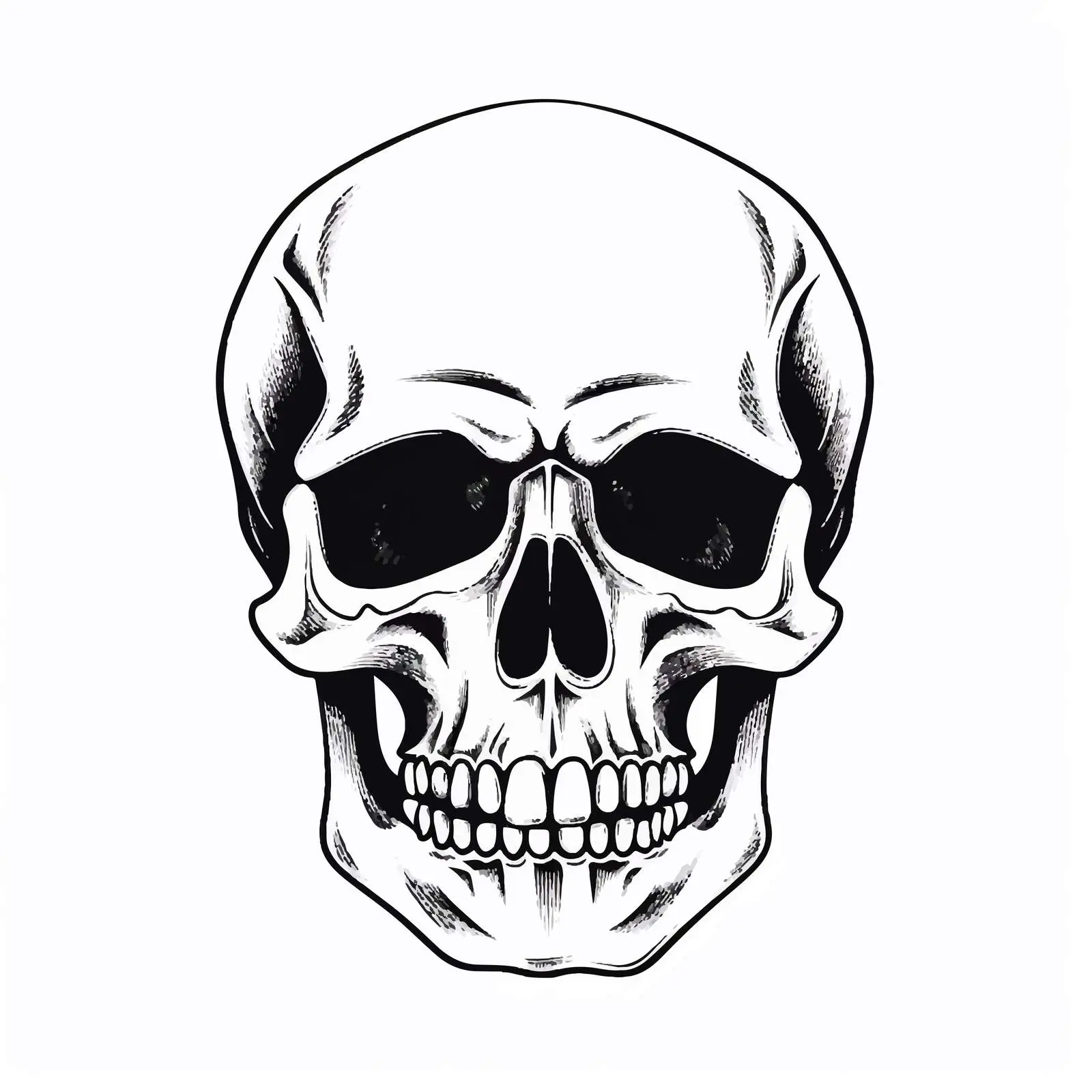 Skull Line Vector Illustration on White Background — free download from Dotvec