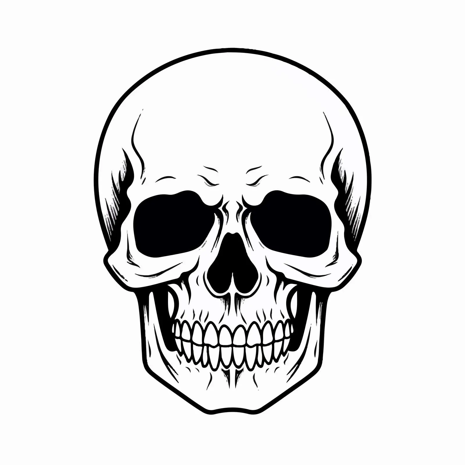 Skull Outline Vector Illustration on White Background — free download from Dotvec