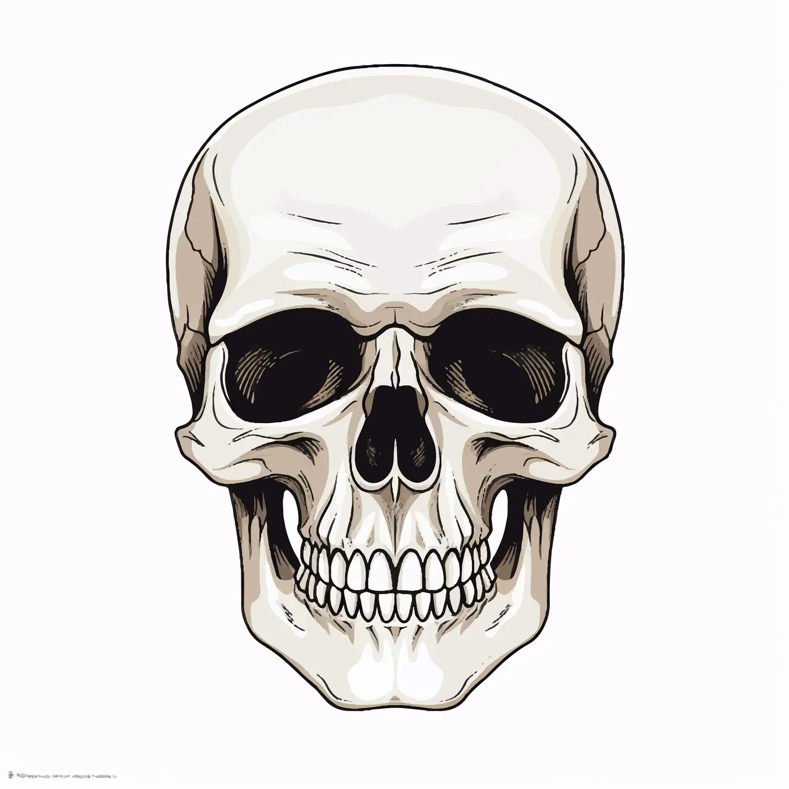 Top View Skull Vector Illustration on White Background – free skull art image from Dotvec