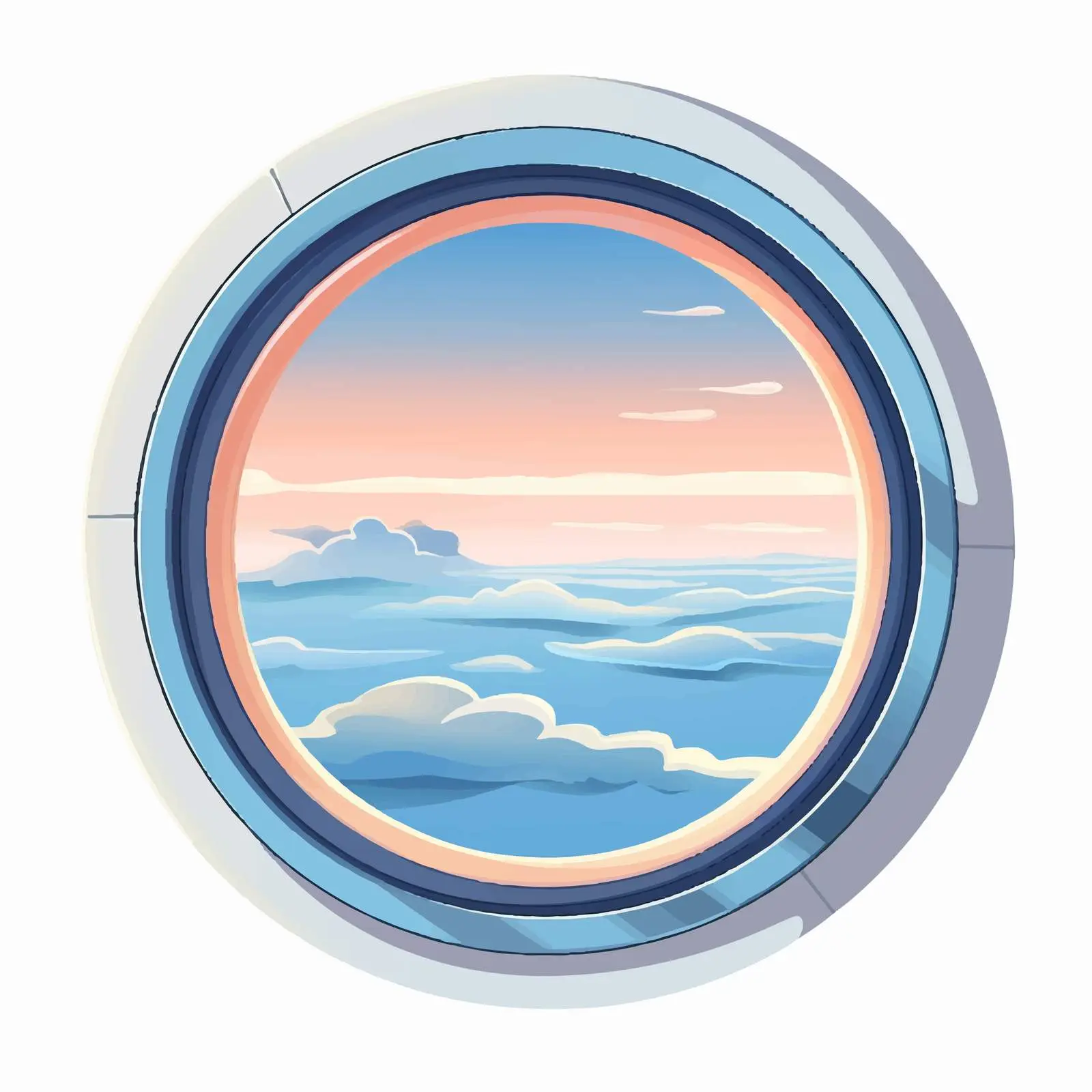 Sky View Through Airplane Porthole Window — free download from Dotvec