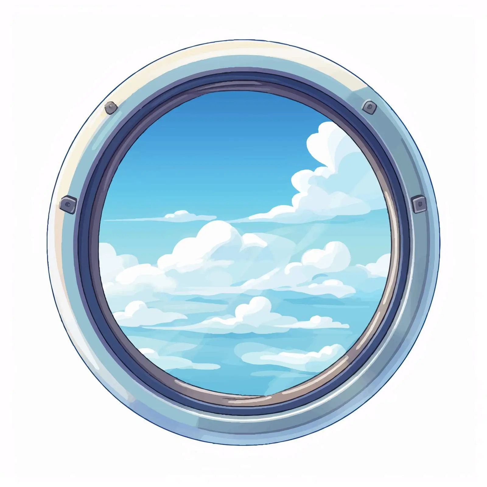 Sky View from Airplane Porthole Window — free download from Dotvec