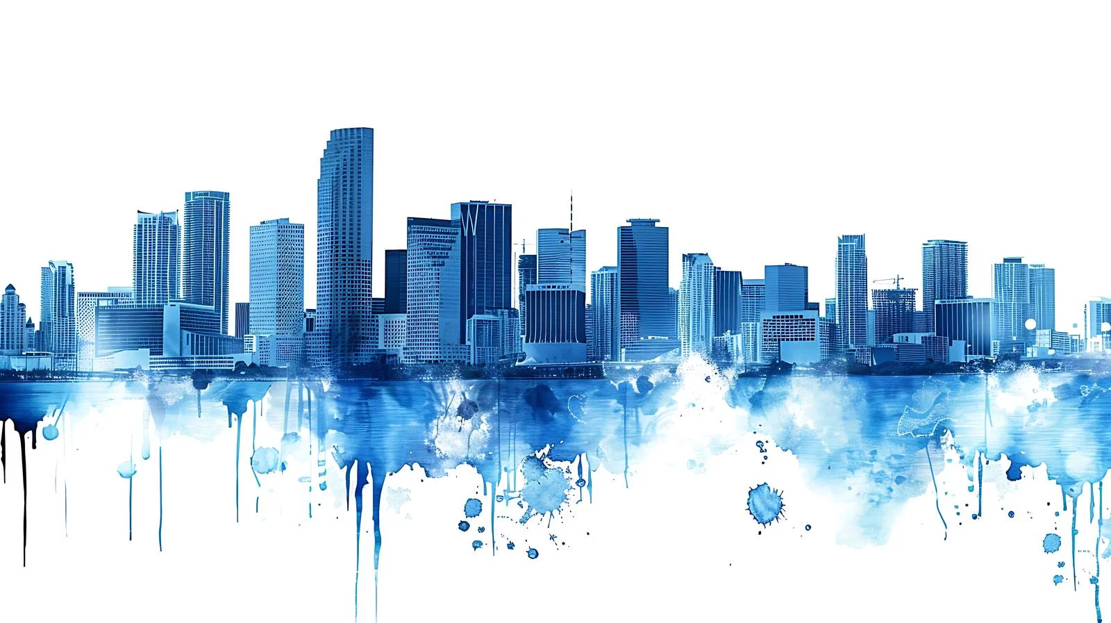 Vibrant Miami Florida Skyline Panorama View — free download from Dotvec