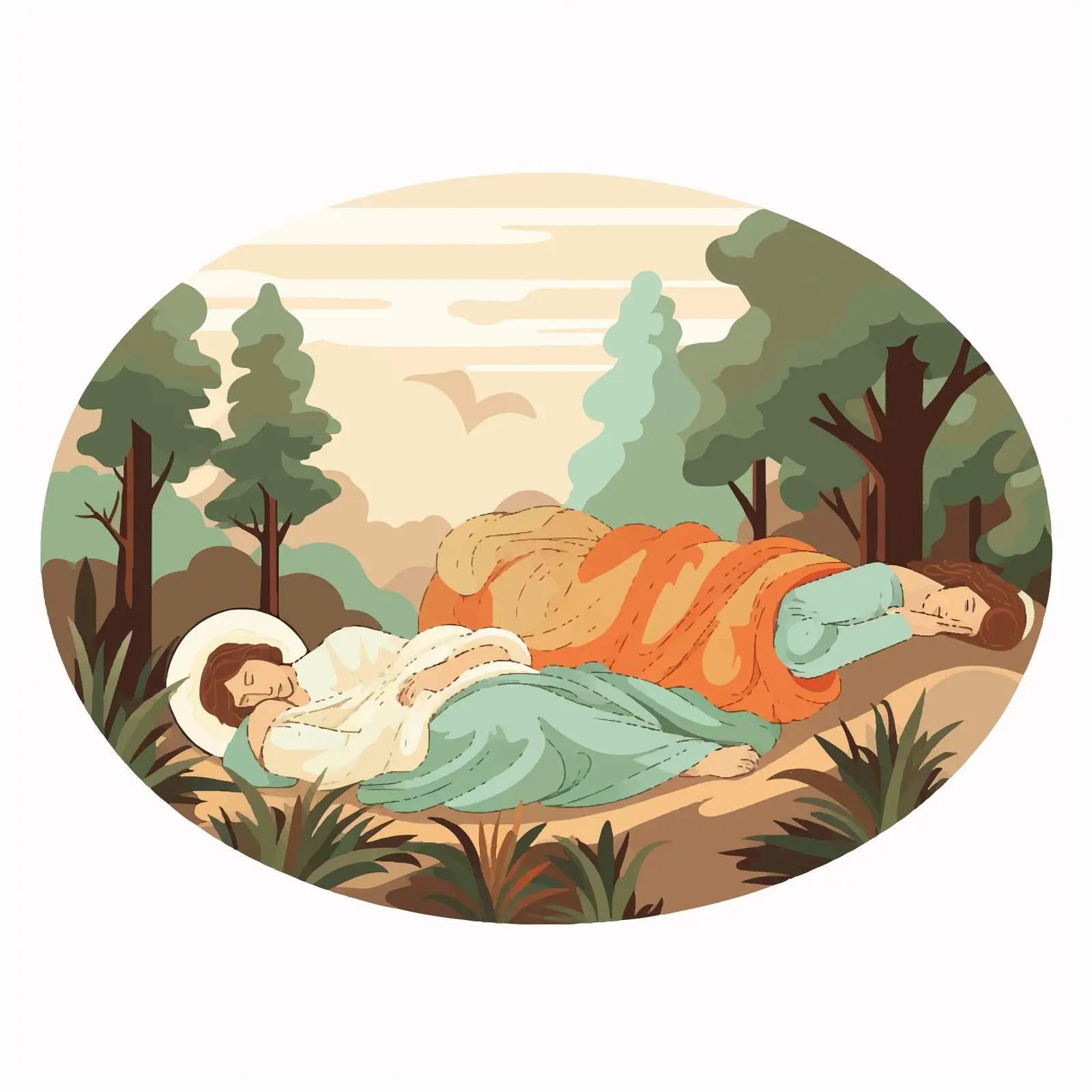Sleeping Apostles in The Agony Illustration — free download from Dotvec