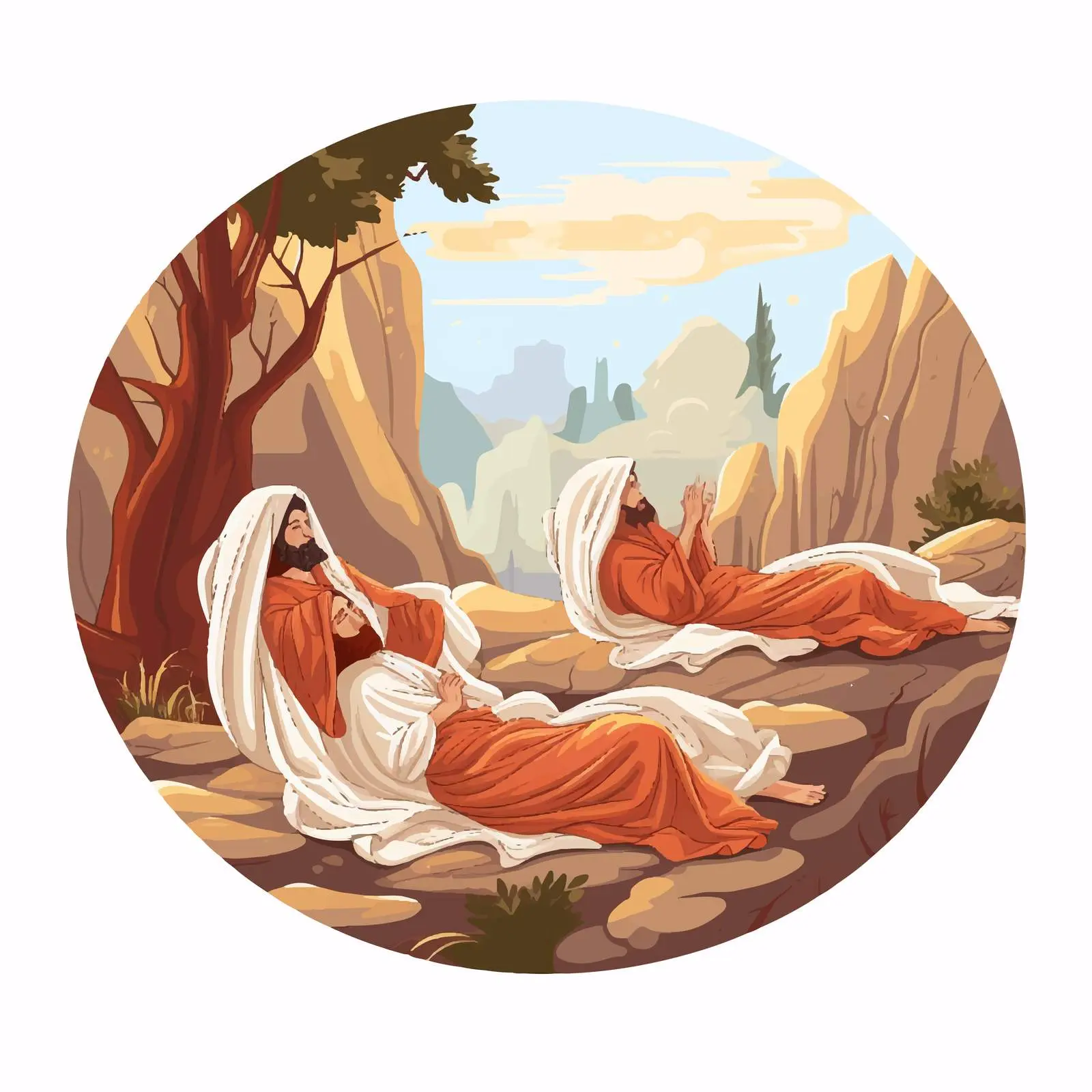 Sleeping Apostles from The Agony in the Garden — free download from Dotvec