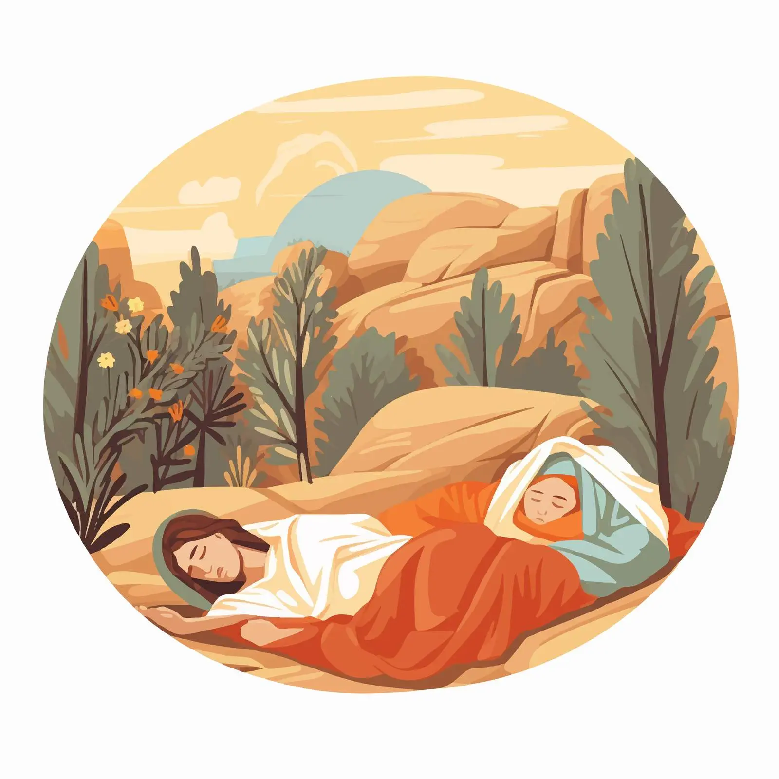 Sleeping Apostles in The Agony Illustration — free download from Dotvec