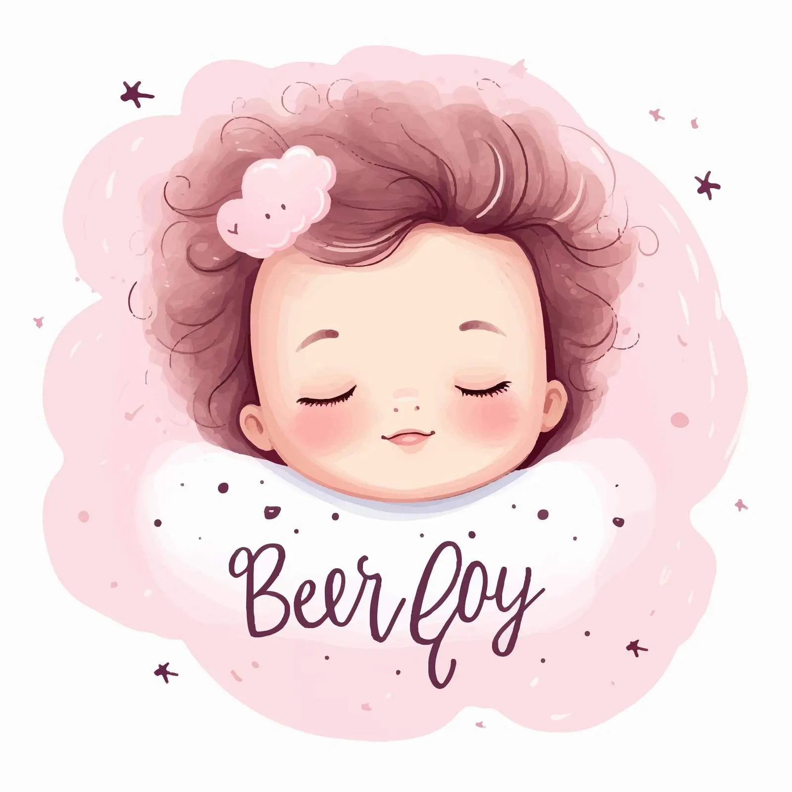 Cute Newborn on Hello Card Vector Graphic — free download from Dotvec
