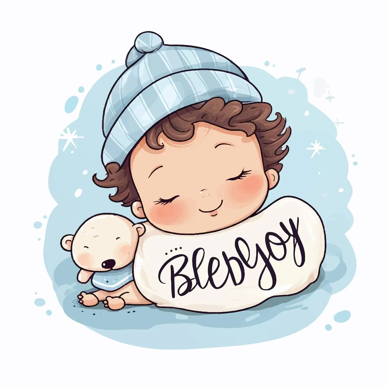 Cute Newborn on Greeting Card Illustration — free download from Dotvec