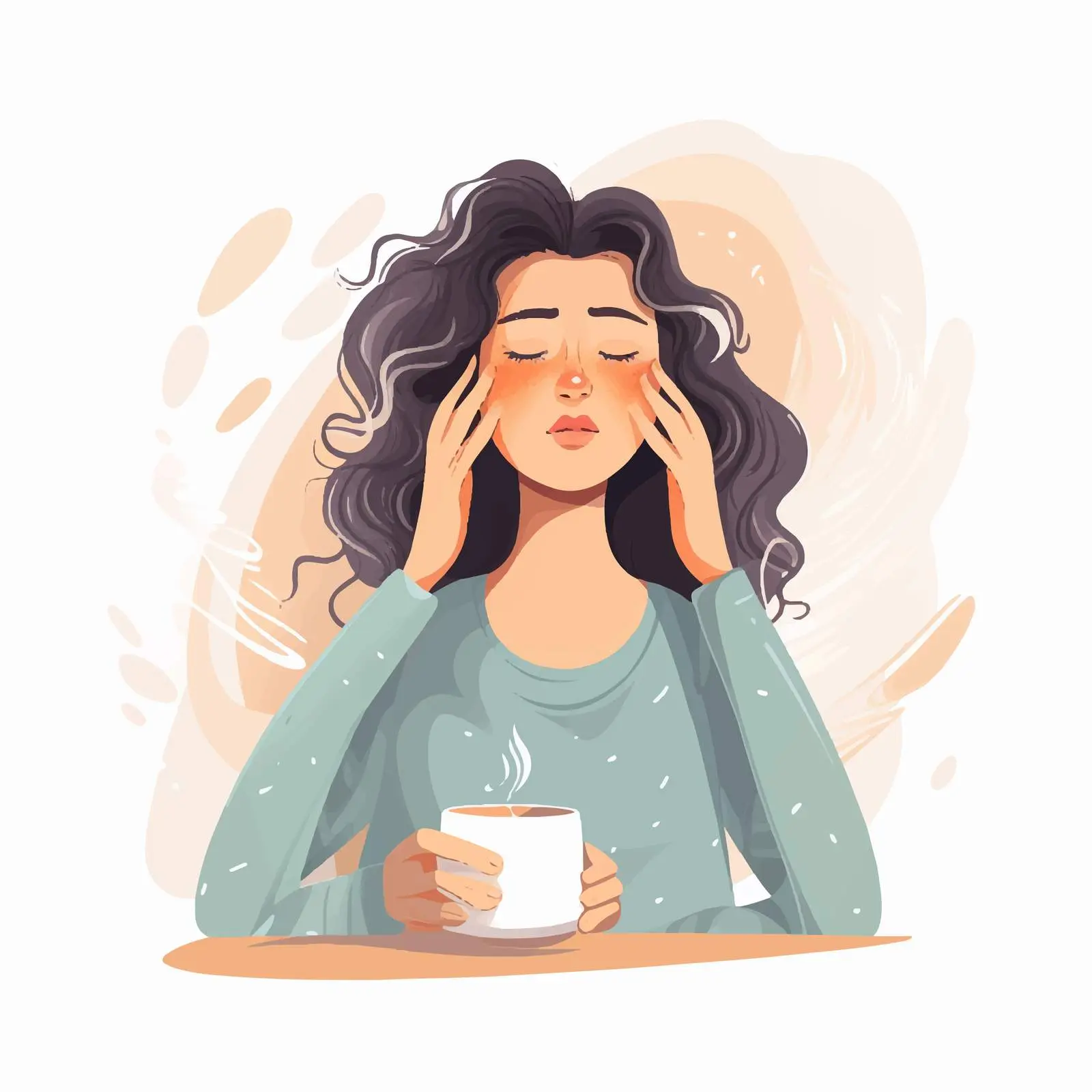 Yawning Woman in Pyjamas Vector Illustration — free download from Dotvec