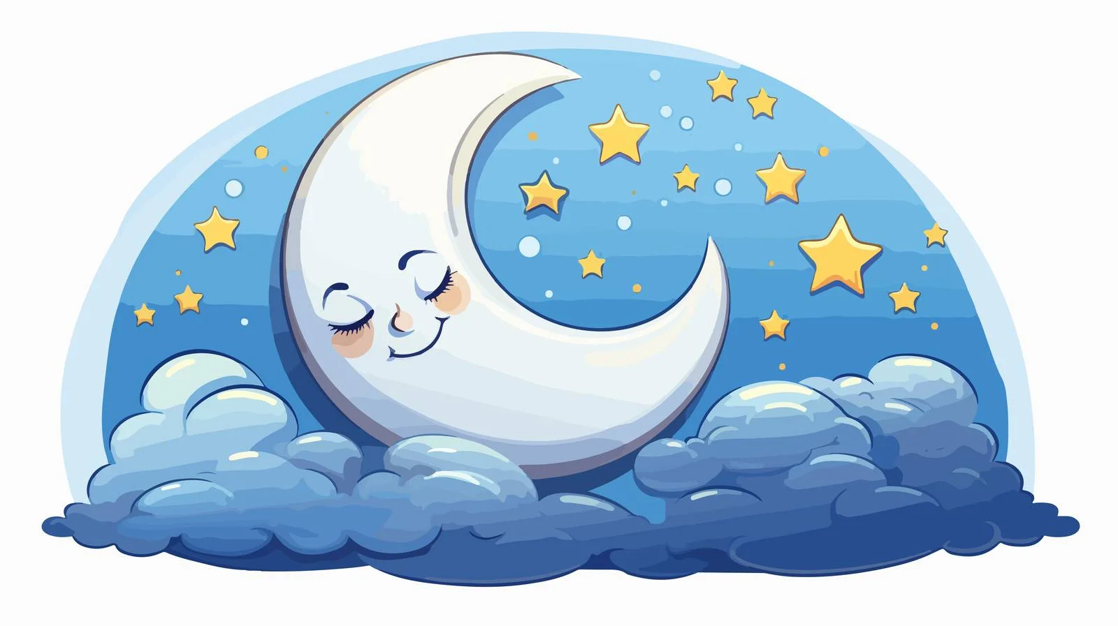 Sleepy Moon Cartoon with Thought Bubble — free download from Dotvec