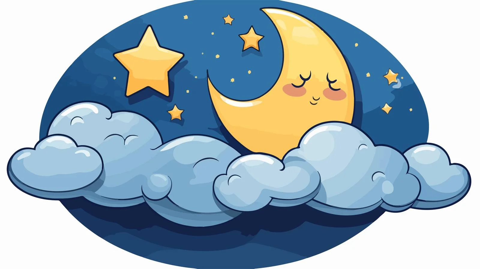 Dreamy Moon Cartoon with Thought Bubble — free download from Dotvec