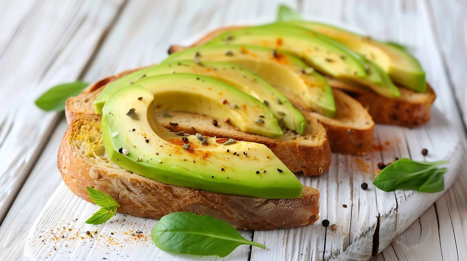 Avocado Toast with Spices on White — free download from Dotvec