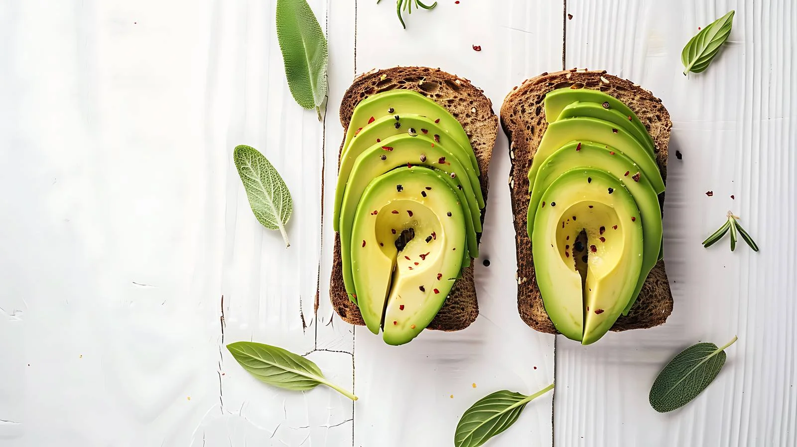 Avocado Toast with Spices on White — free download from Dotvec
