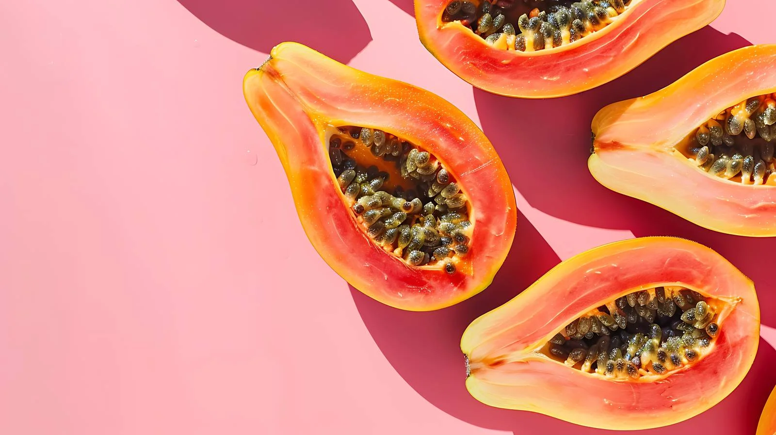 Vivid Papaya Slices Presentation — free download from Dotvec