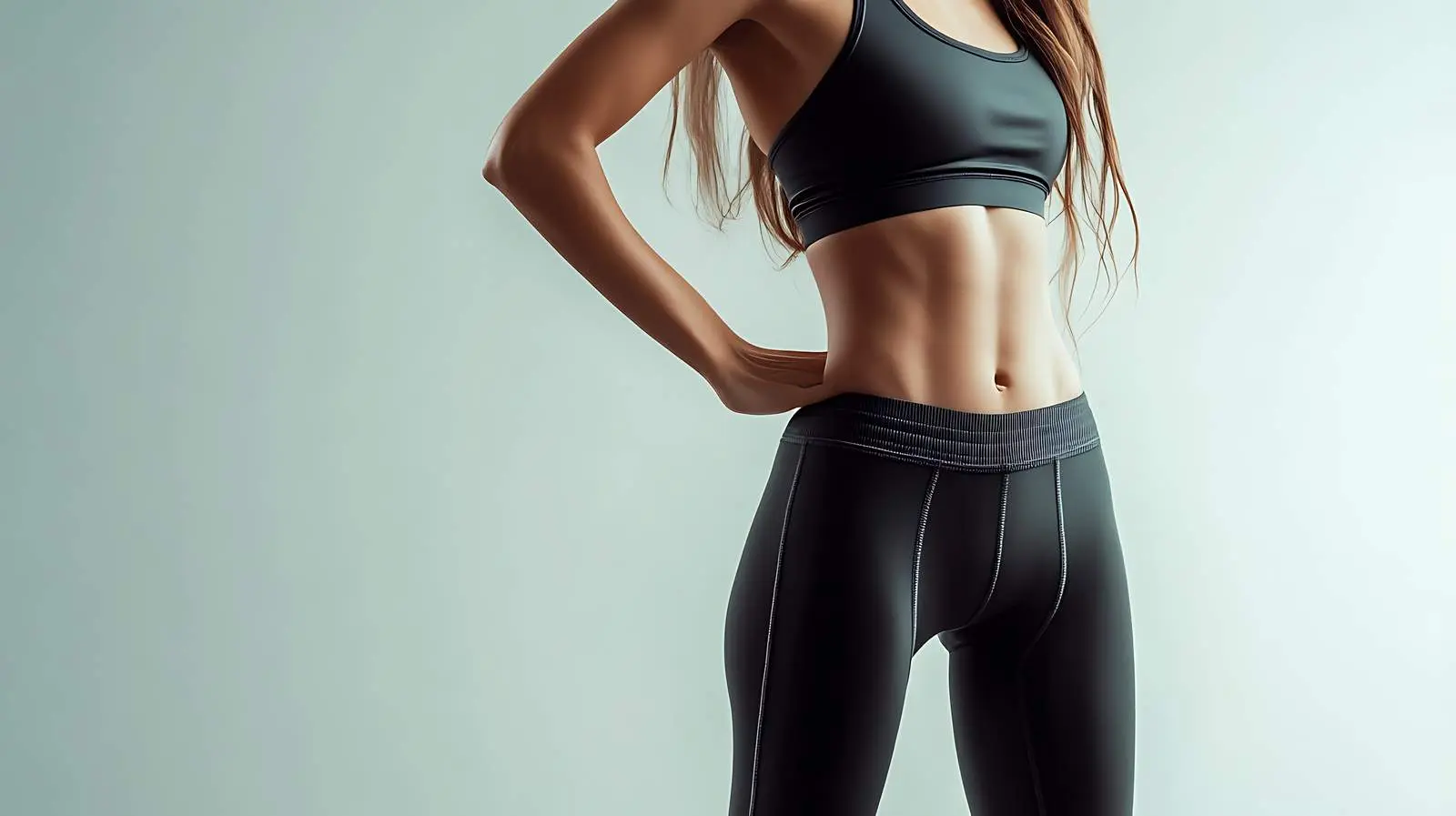 Sporty Girl in Stylish Activewear on White Background – free energetic image from Dotvec