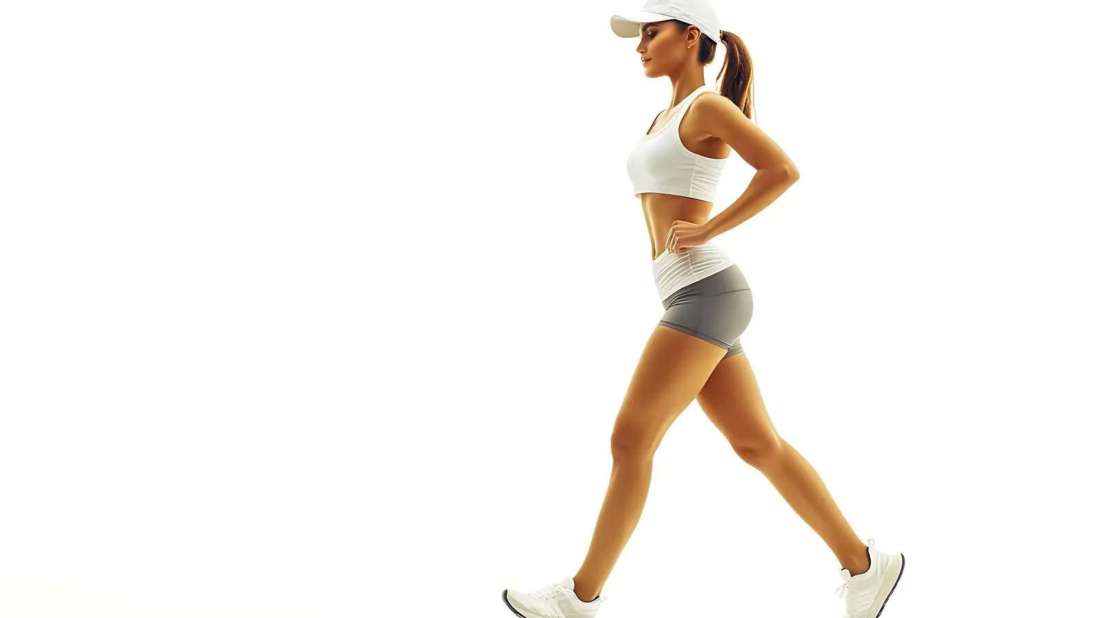 Slim Girl in Sportswear on White Background – free performance wear image from Dotvec