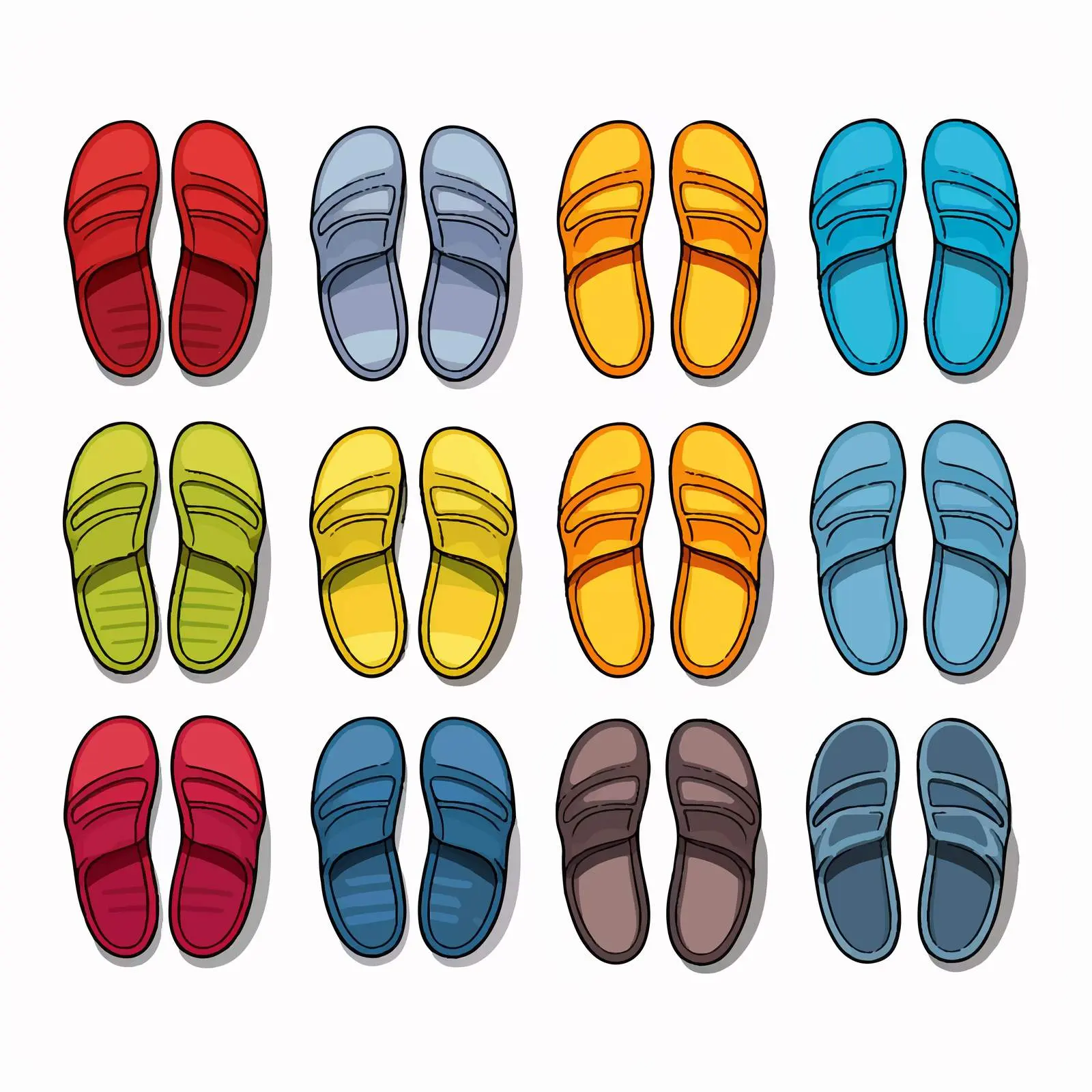 Isolated Slipper Vector Illustration on White Background – free trendy shoes image from Dotvec