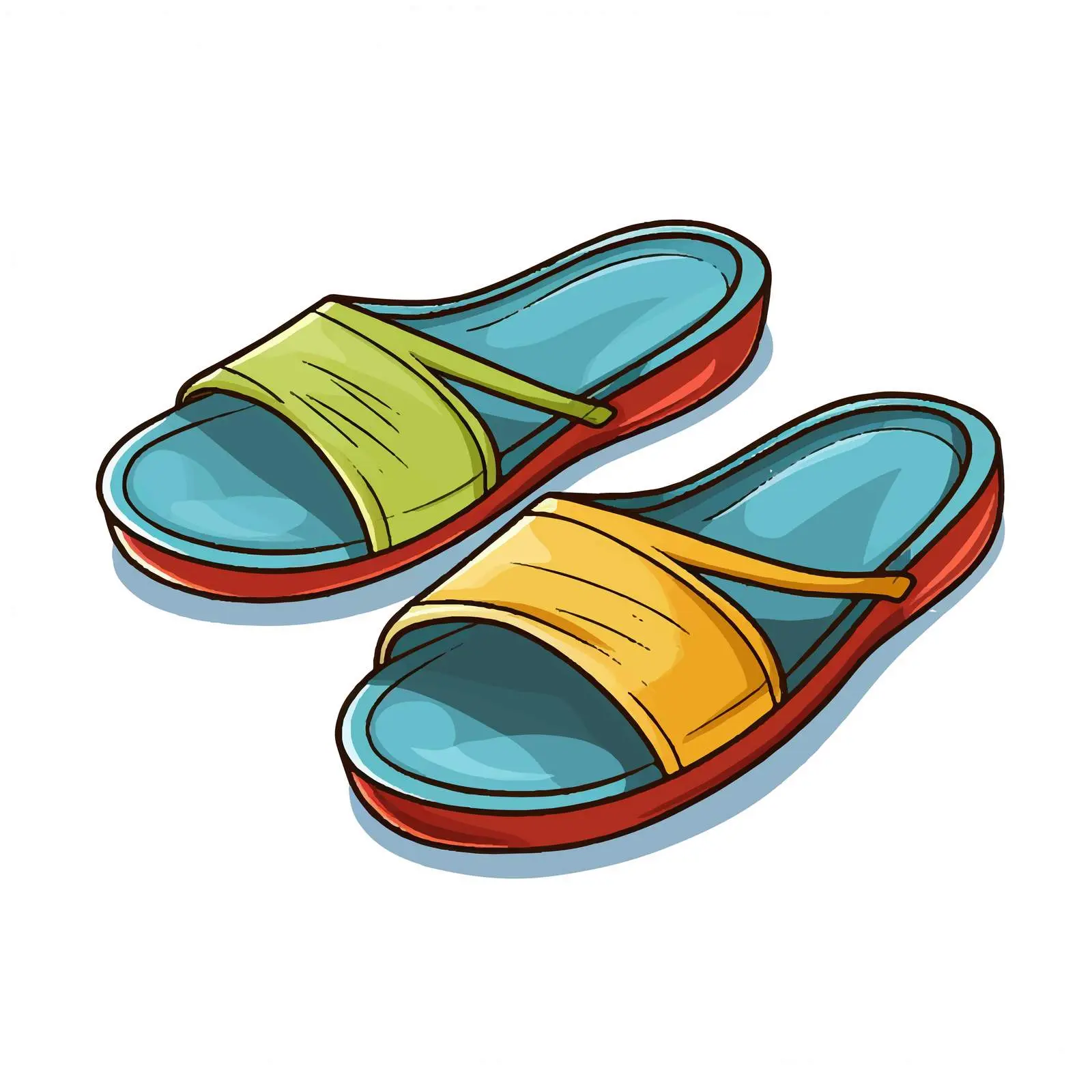Cartoon Vector Illustration of Slippers — free download from Dotvec