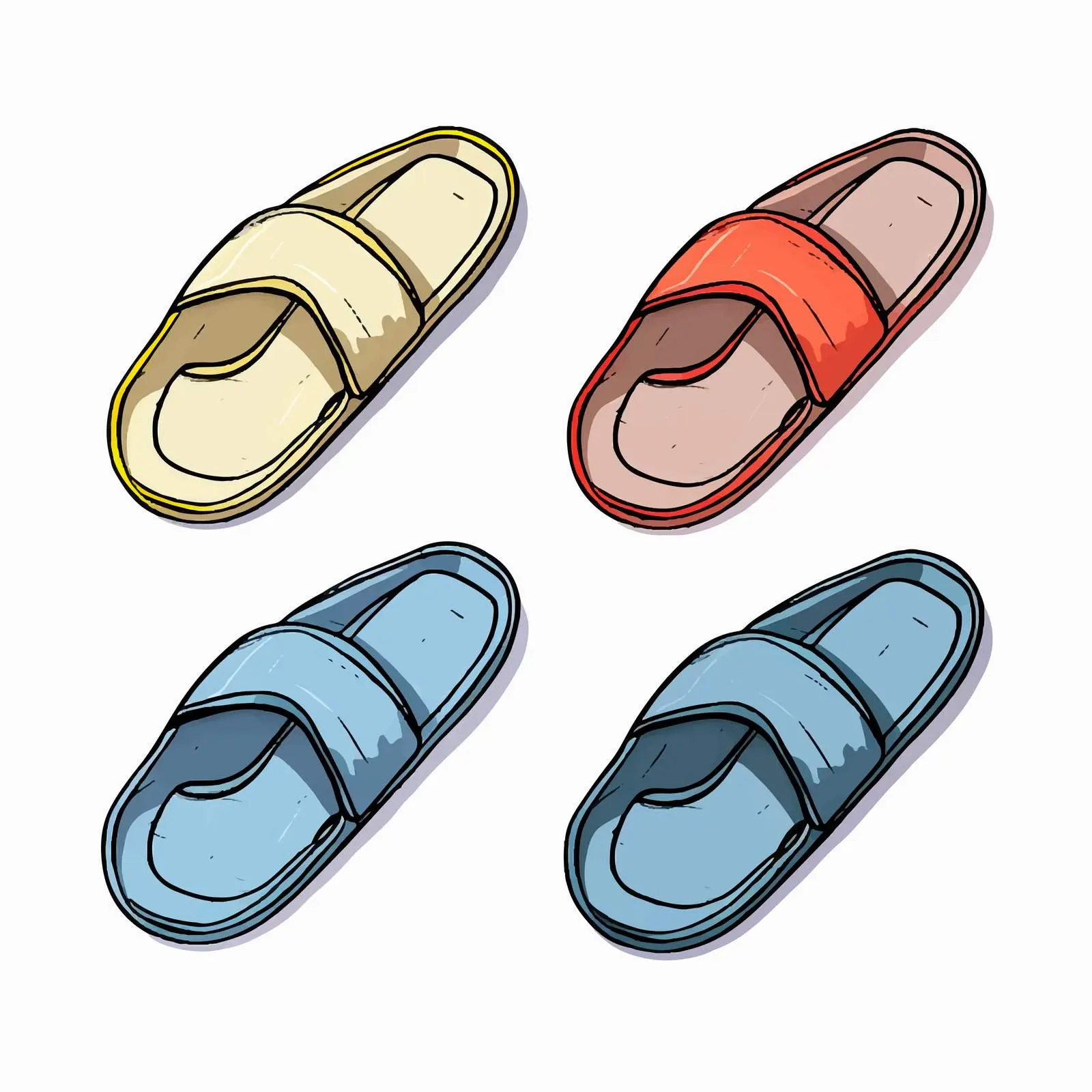Vector Illustration of Isolated Slippers on White Background — free download from Dotvec