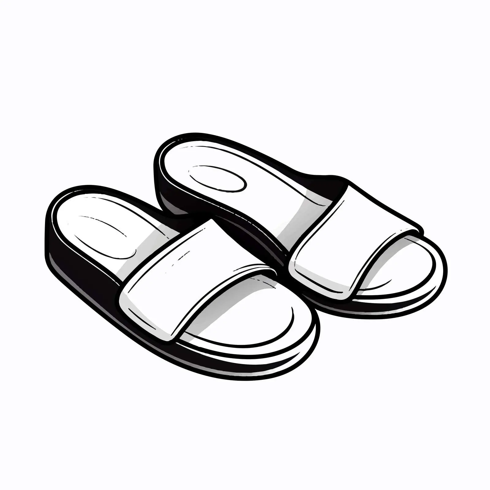 Outline Vector Illustration of Slippers — free download from Dotvec