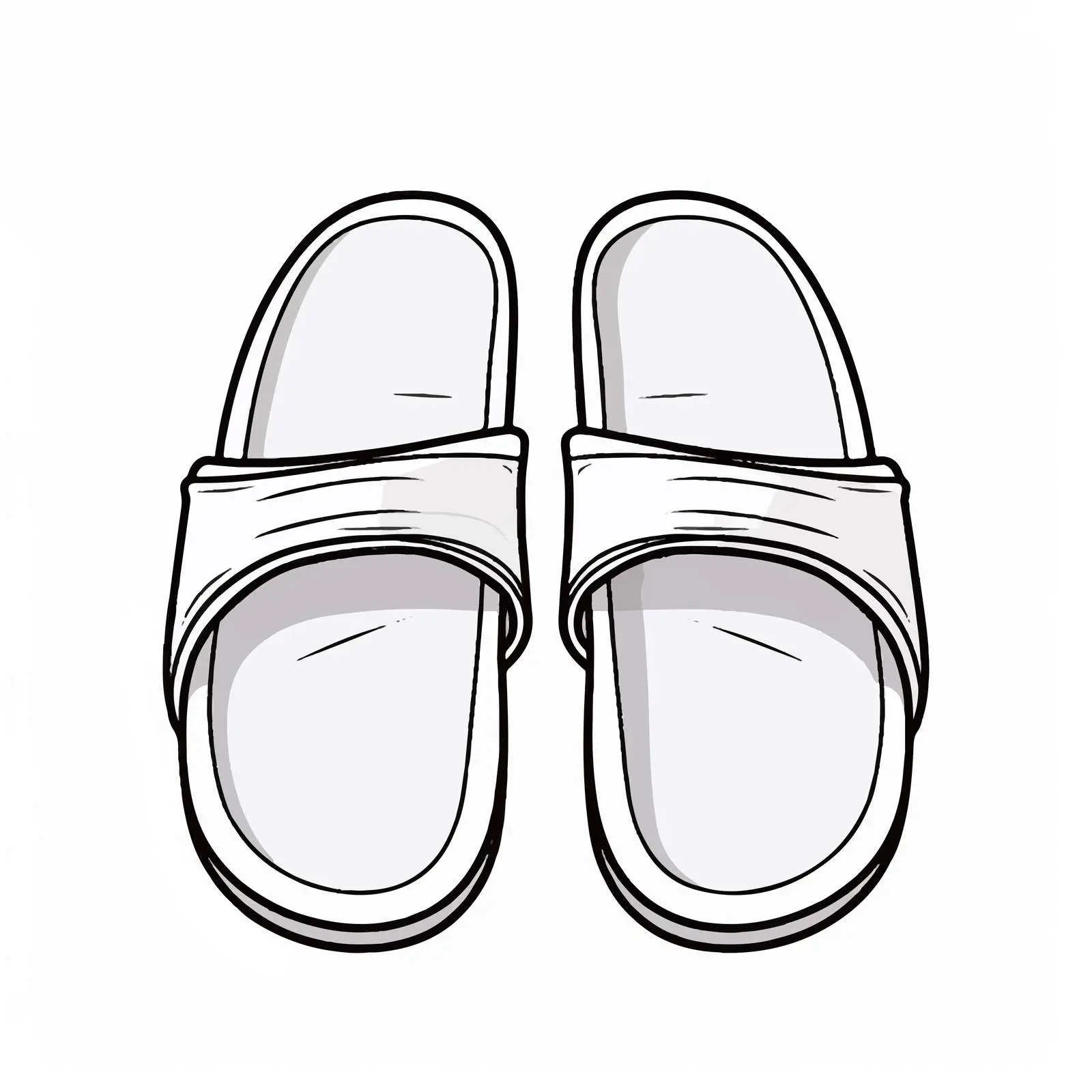 Outline Vector Illustration of Slippers — free download from Dotvec