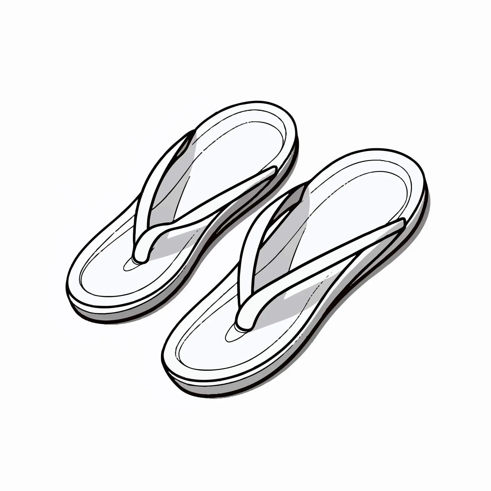 Outline Vector Illustration of Slippers — free download from Dotvec