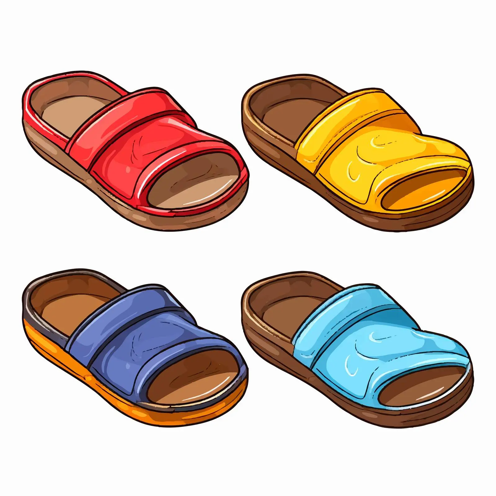 Cartoon Slippers Vector Illustration — free download from Dotvec