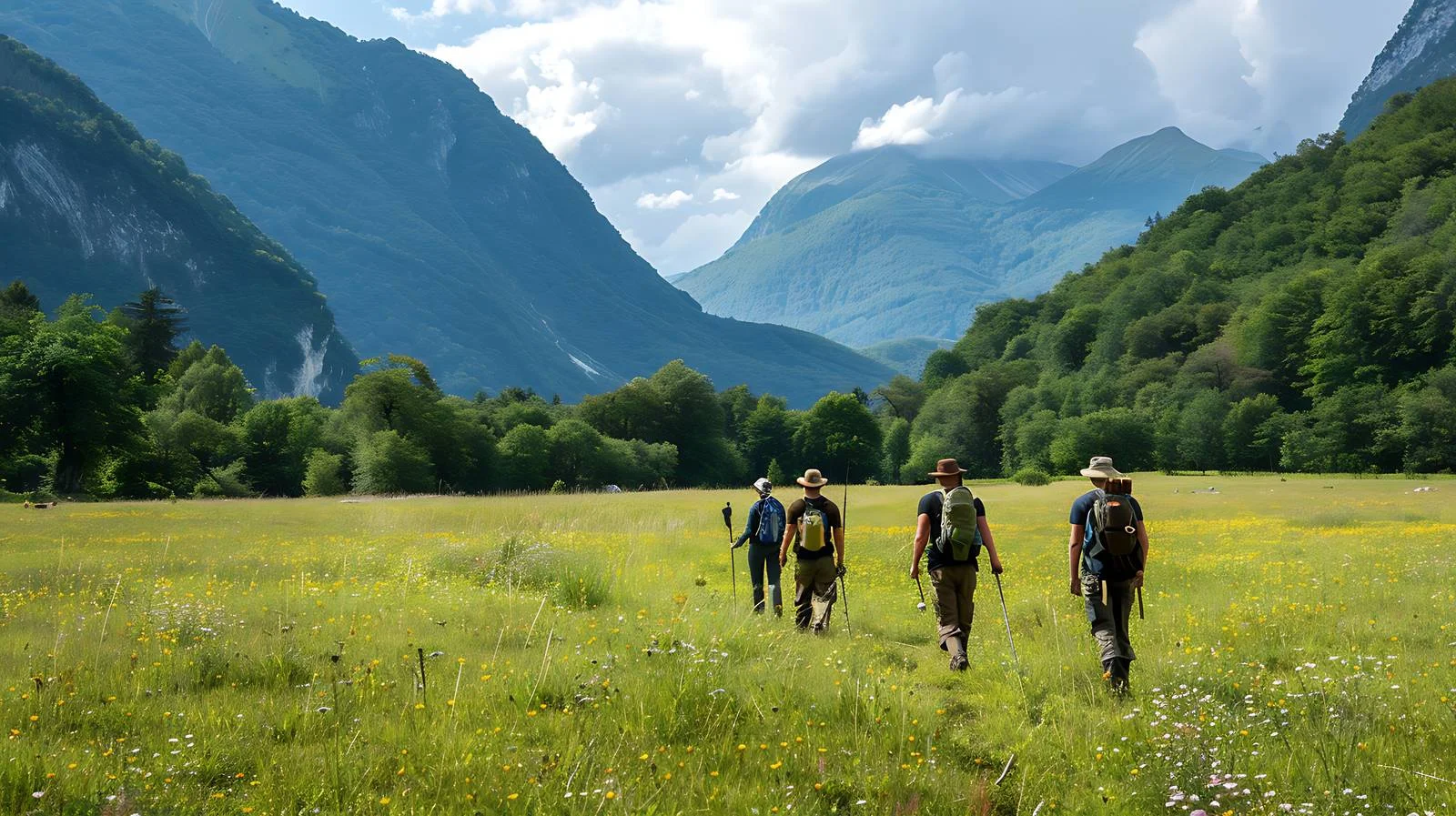 Scenic Anglers in Bovec Meadow — free download from Dotvec