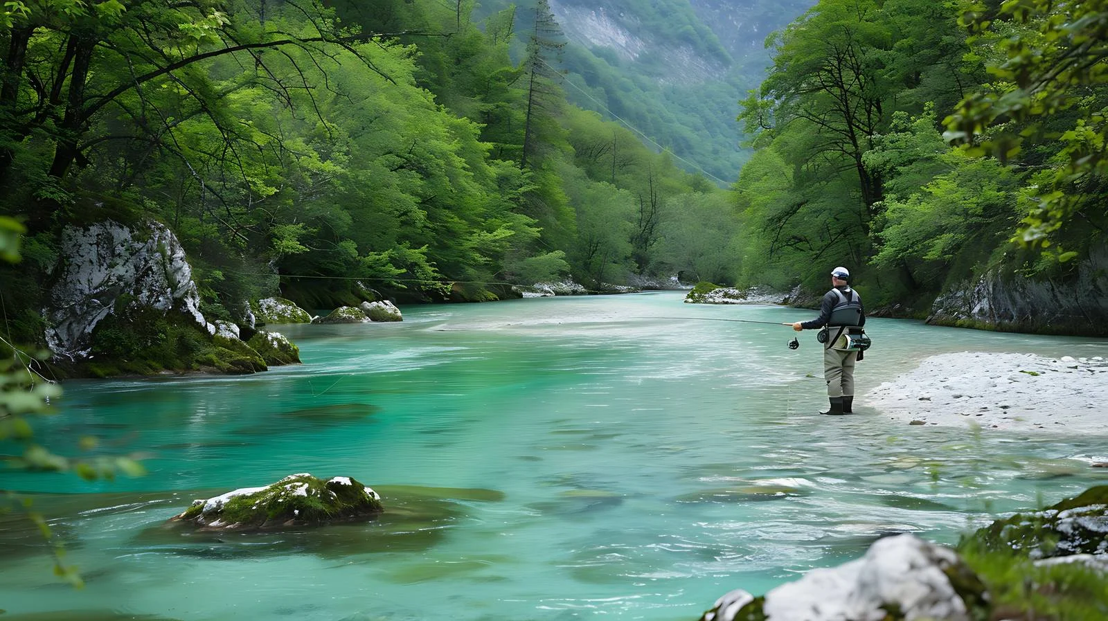 Tranquil Fly Fishing on Soca River — free download from Dotvec