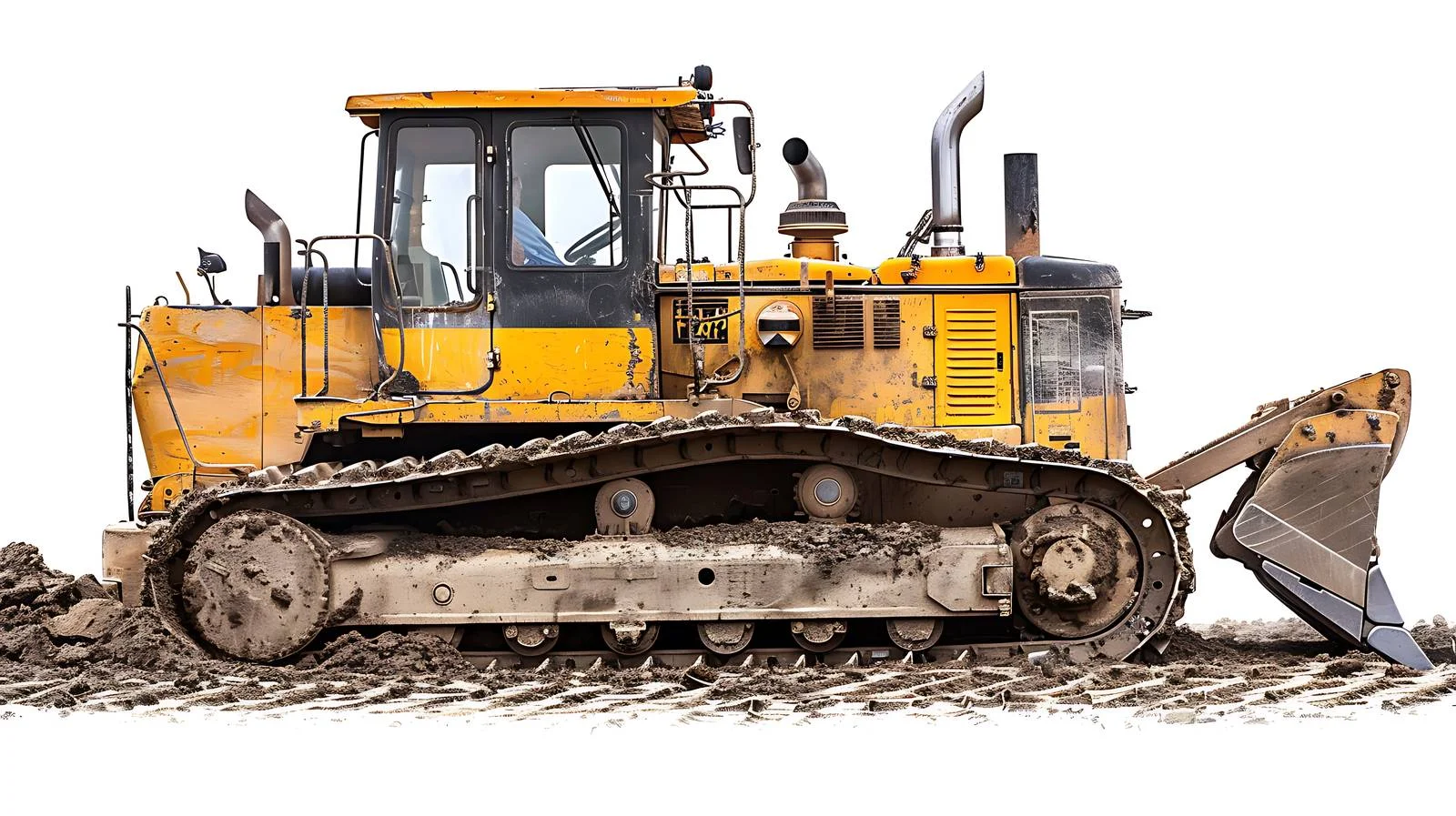 Small Bulldozer on White Background — free download from Dotvec