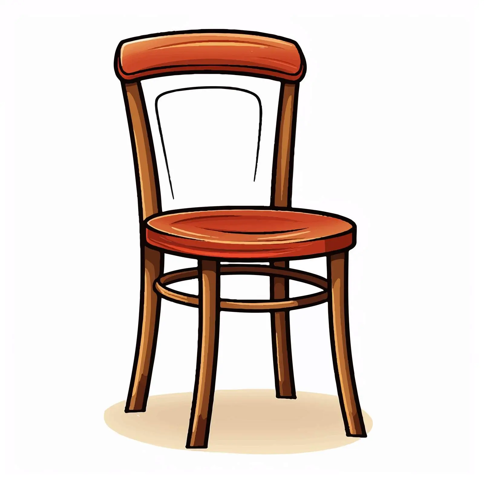 Small Chair Vector Illustration on White Background – free stylized chair image from Dotvec