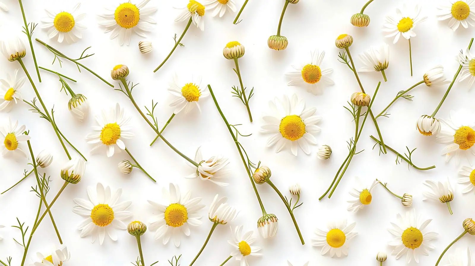 Chamomile Daisy Buds Pattern for Aesthetic Summer — free download from Dotvec