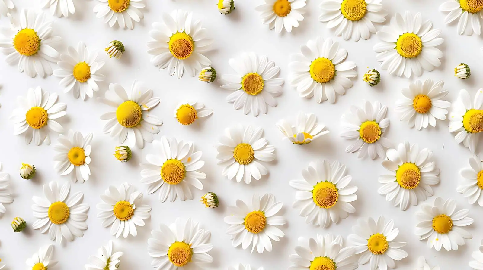 Small Chamomile Daisy Flower Buds Pattern — free download from Dotvec