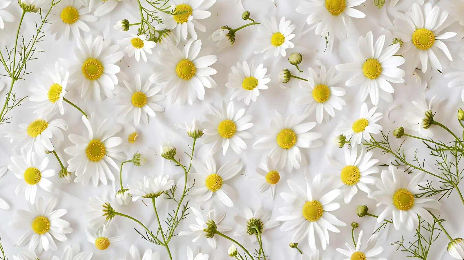Chamomile Daisy Flower Buds Pattern Aesthetic Summer — free download from Dotvec