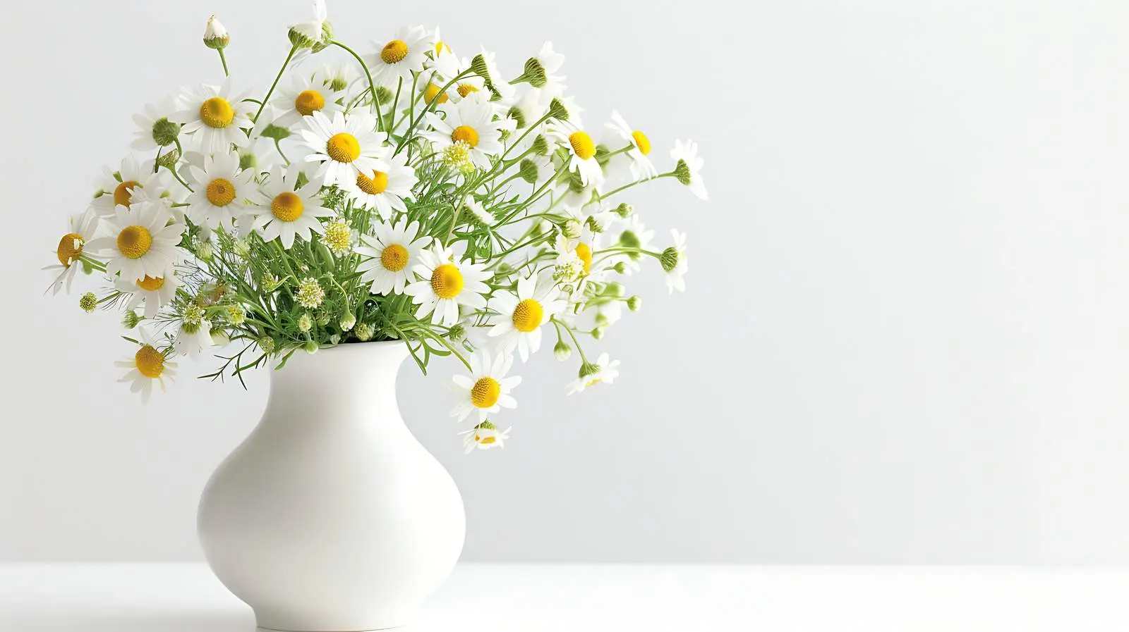 Chamomile Daisy Bouquet in Ceramic Vase — free download from Dotvec
