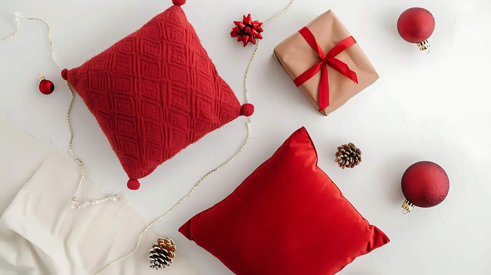 Festive Christmas New Year Gift Box and Pillows – free festive season image from Dotvec