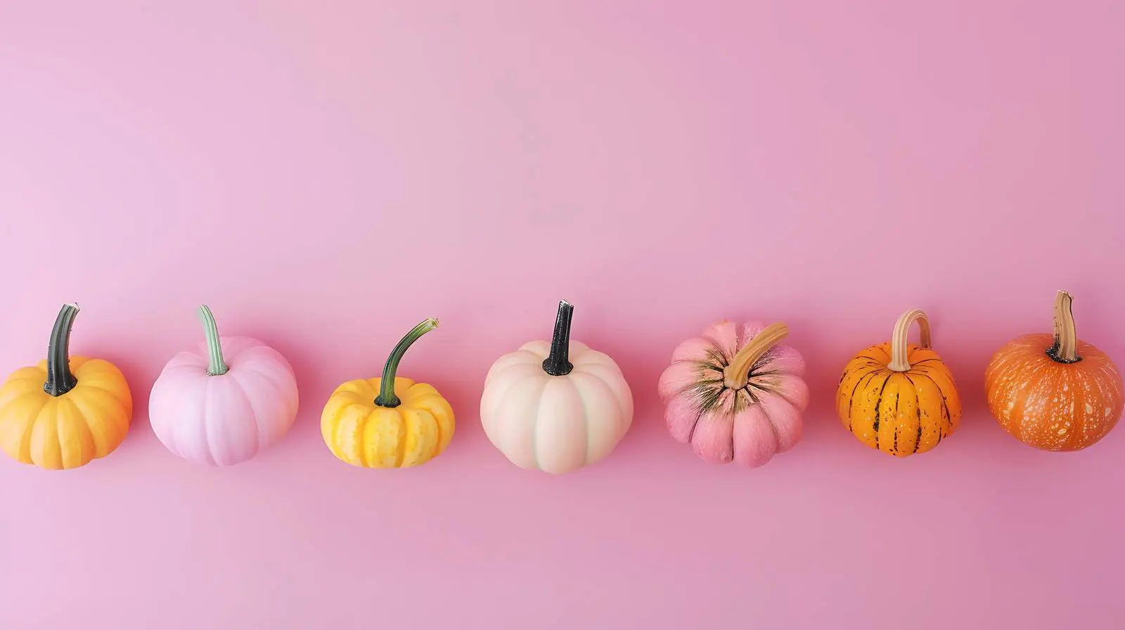 Small Decorative Pumpkins on Light Blue Background – free fall season image from Dotvec