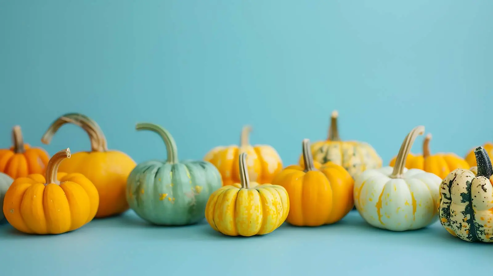 Decorative Pumpkins on Pastel Pink Background – free fall season image from Dotvec