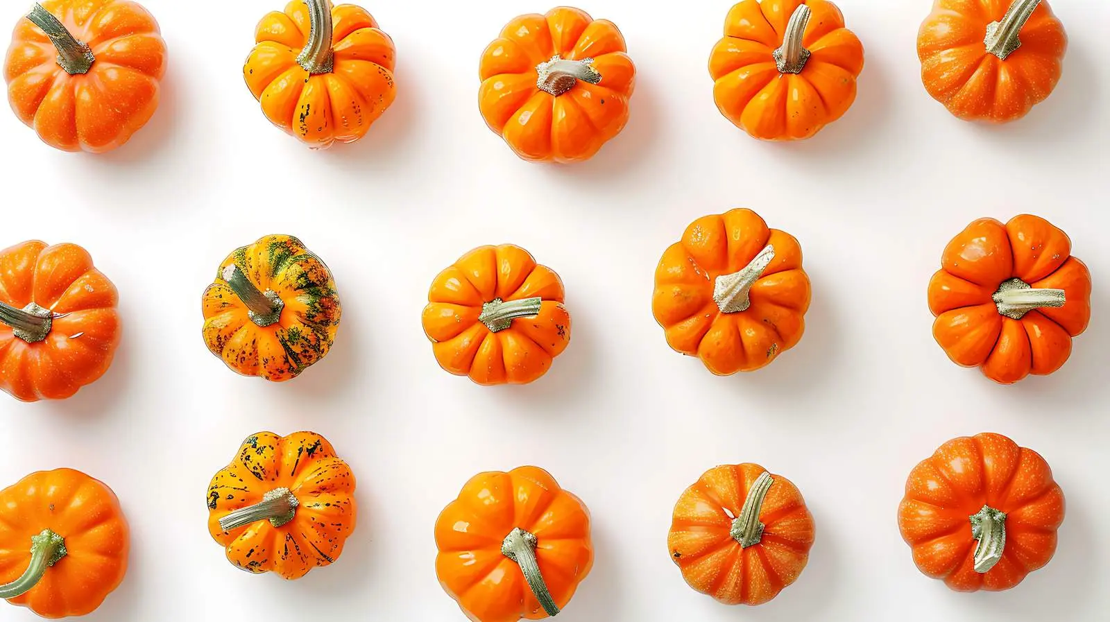 Small Decorative Pumpkins on White Background – free thanksgiving table image from Dotvec