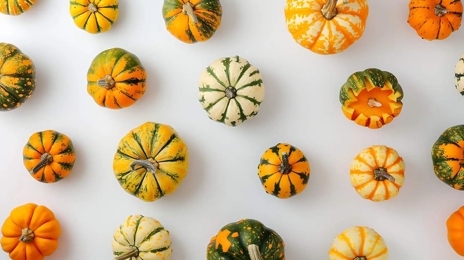 Small Decorative Pumpkins on White Background — free download from Dotvec