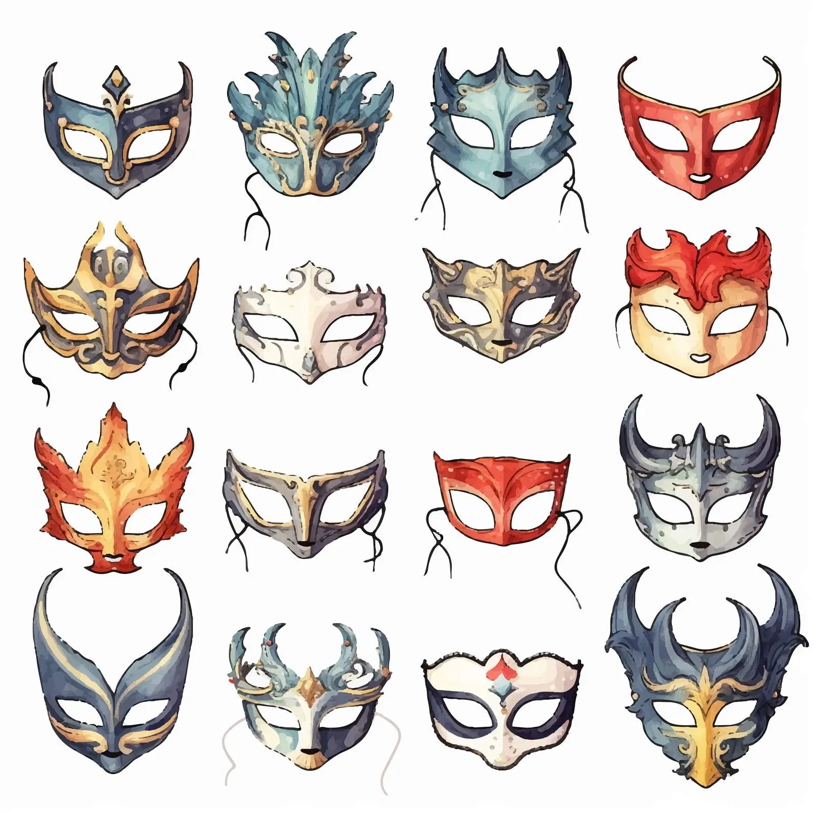 Hand-Drawn Spring Summer Mask Set — free download from Dotvec