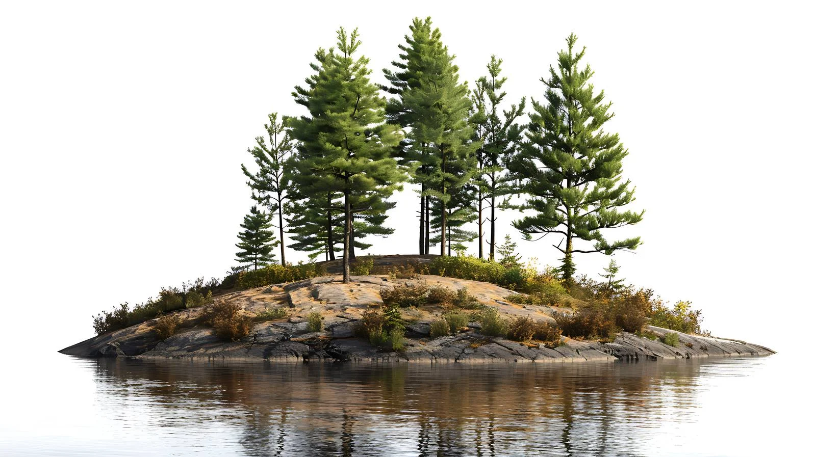 Tranquil Minnesota Lake Island with Large Pine — free download from Dotvec