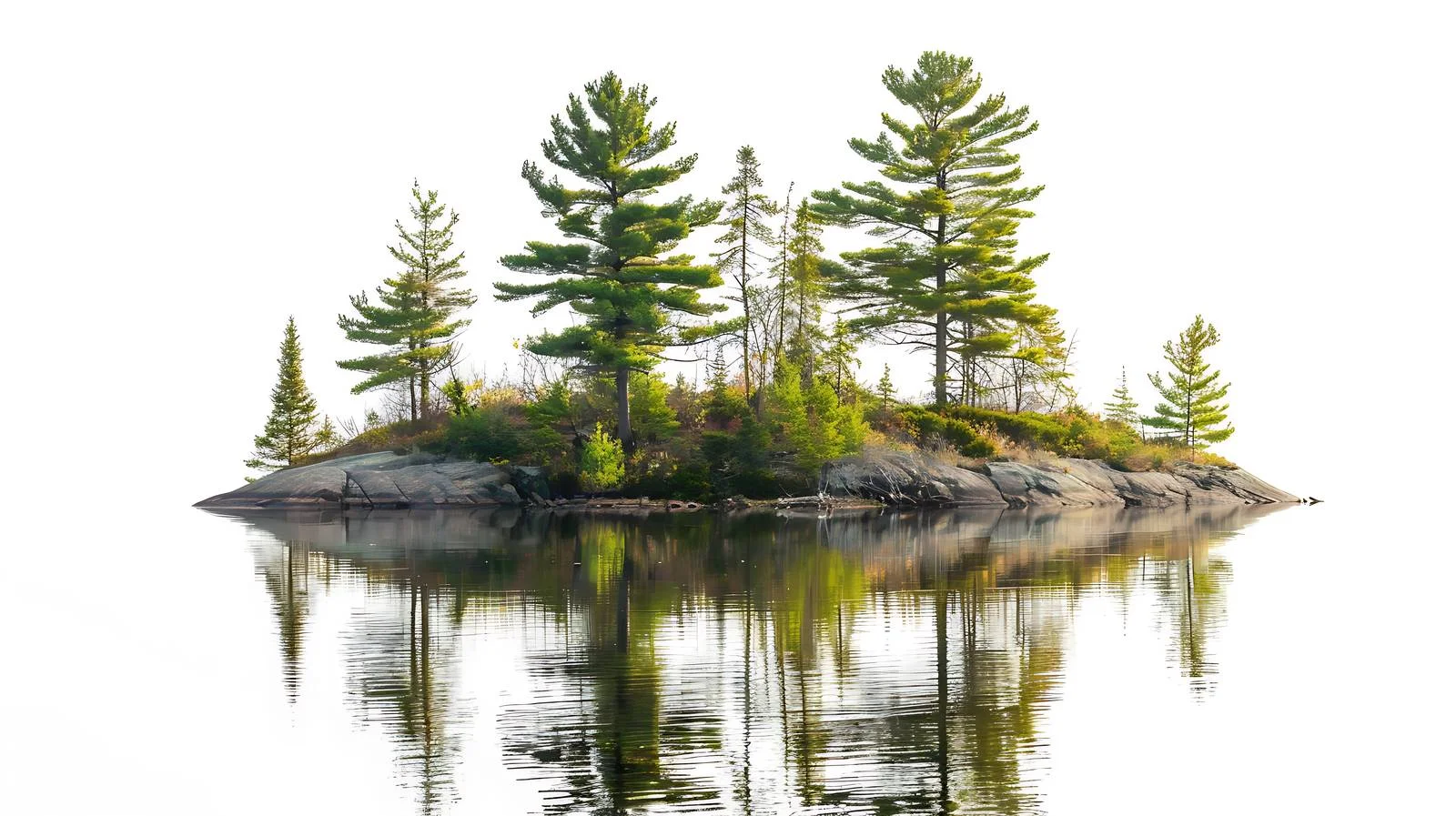 Tranquil Minnesota Lake Island with Grand Pine — free download from Dotvec