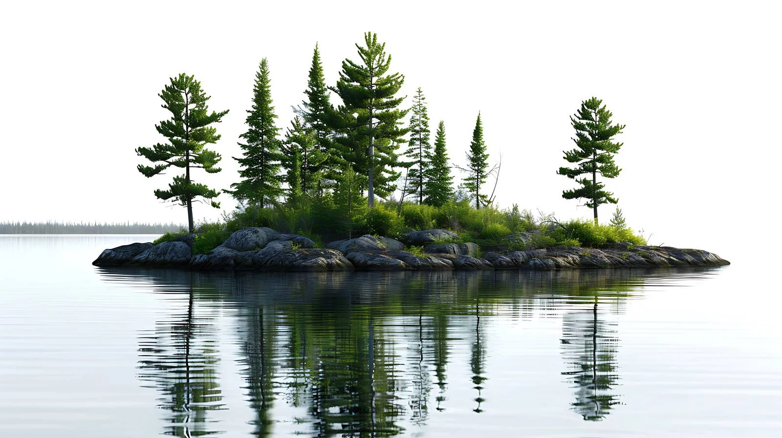 Tranquil Minnesota Lake with Majestic Pine — free download from Dotvec