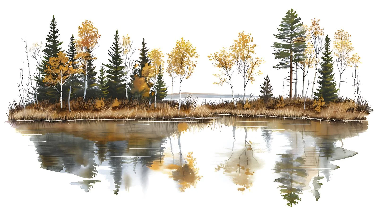 Tranquil Lake in Northern Minnesota with Birch — free download from Dotvec