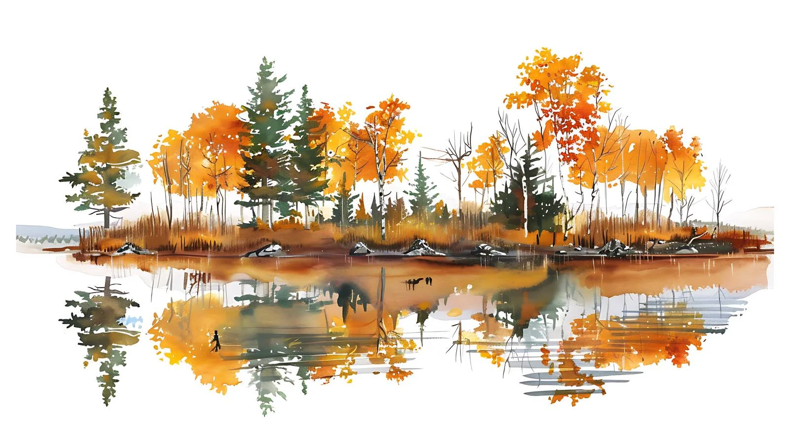 Tranquil Northern Minnesota Lake with Birch — free download from Dotvec