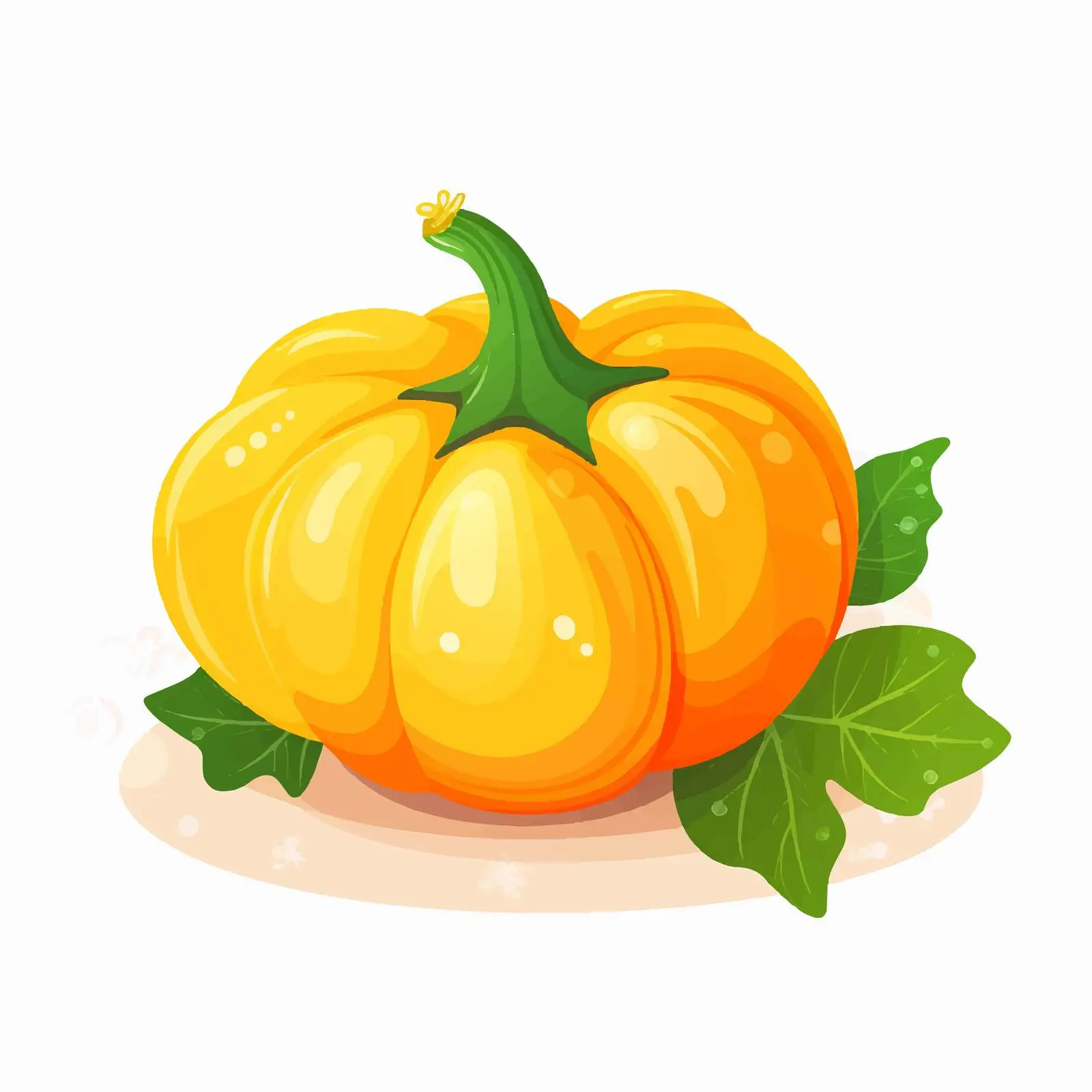 Whole Orange Pattypan Squash Vegetable Illustration – free nutrients image from Dotvec