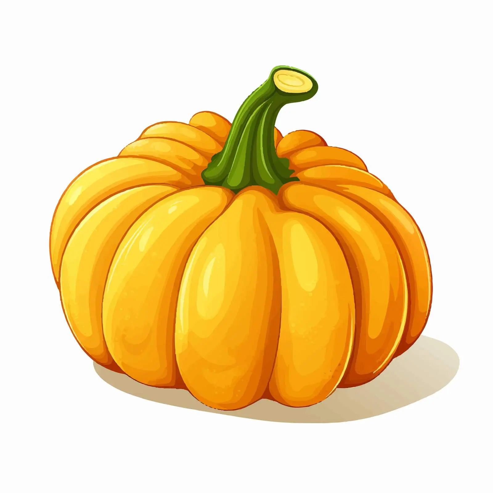 Whole Orange Pattypan Squash Vegetable Vector – free market produce image from Dotvec