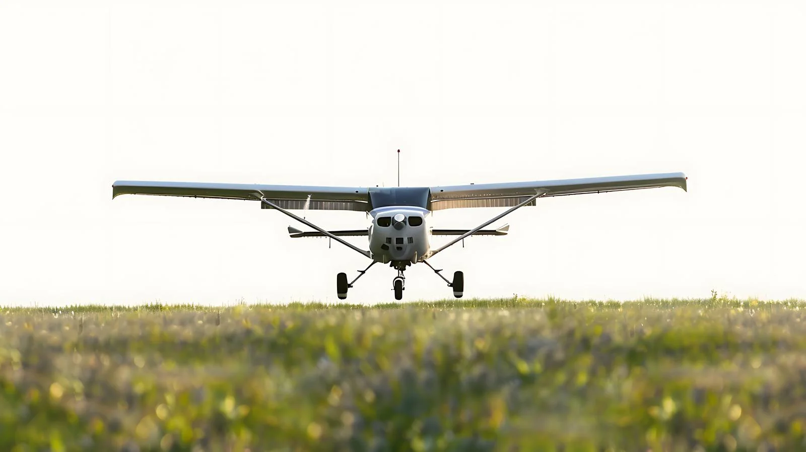 Single-engine aircraft ascending from municipal airport — free download from Dotvec