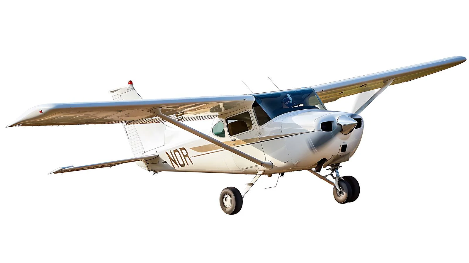 White single engine plane lifting off runway — free download from Dotvec